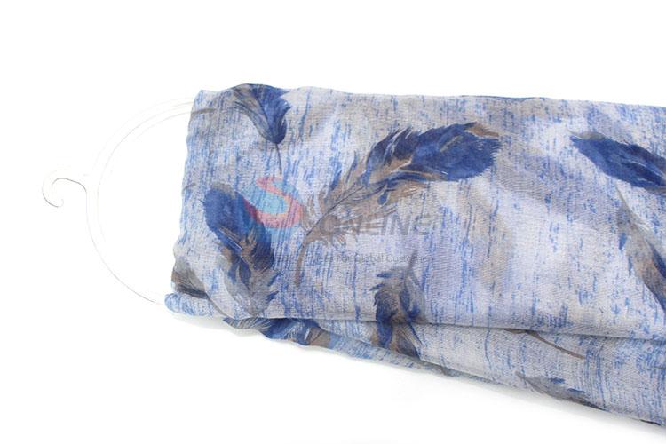 Promotional Feather Pattern TR Cotton Scarf for Women