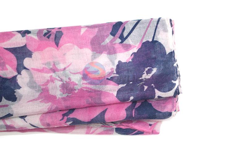 Promotional Flower Pattern TR Cotton Scarf for Women