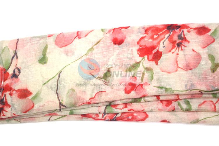New Arrival Flower Pattern TR Cotton Scarf for Women