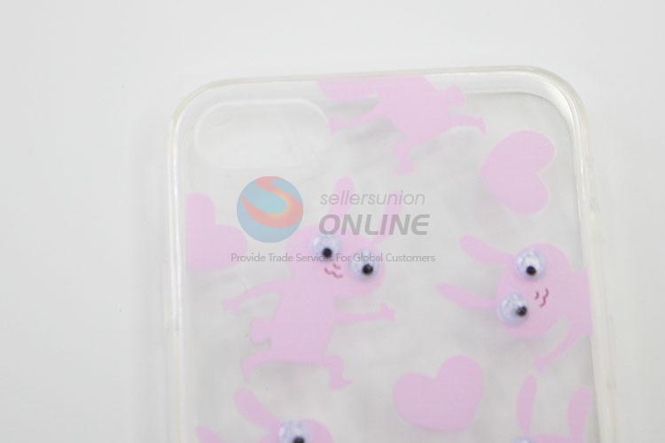 Pink Color Cartoon Rabbit Pattern Silicone Mobile Phone Shell for iphone