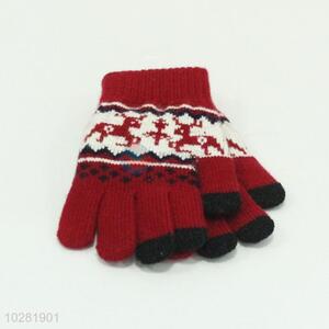 Fashion Winter Red Gloves Casual Touch Screen Gloves