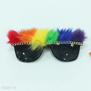 Promotional cheap party glasses with colorful feather