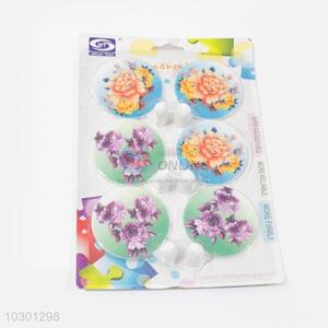 Wholesale Price Round Flower Printed Sticky Hooks