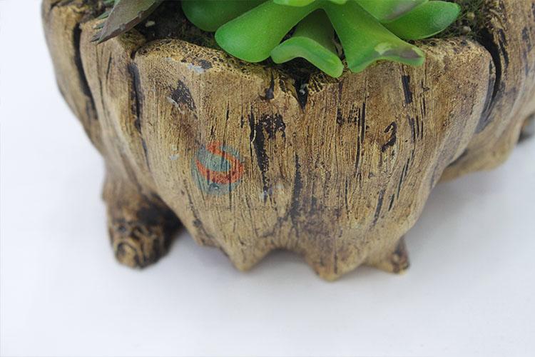 Lovely stump modelling flowerpot succulent plant