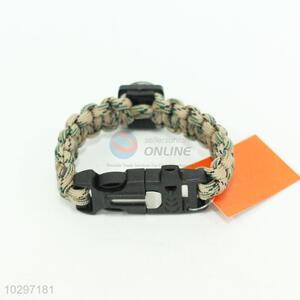 Custom Flintstone Whistle Release Buckle With Thermometer Parachute Cord