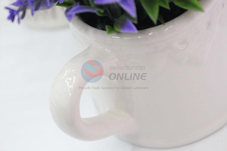 Cute kettle shaped simulation lavender bonsai