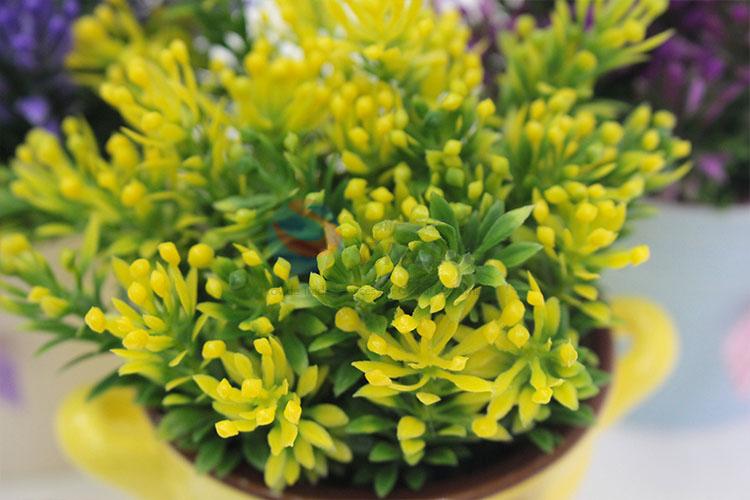 Lovely simulation flower bonsai with yellow flowerpot