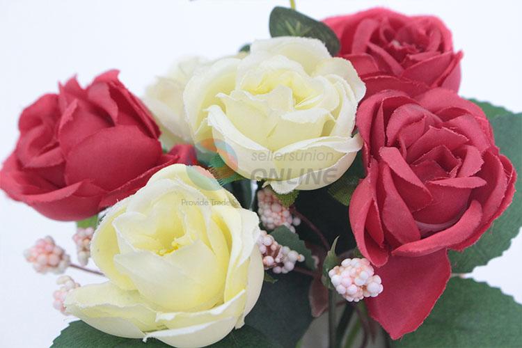 Best selling artificial rose with spiral grain flowerpot