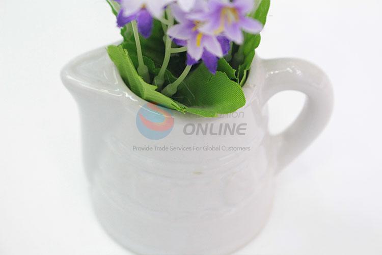 Funny  mini teapot shaped flowerpot for artificial flower