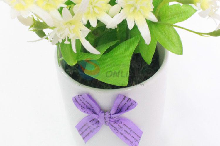 Top quality artificial flower miniascape with cup shaped flowerpot