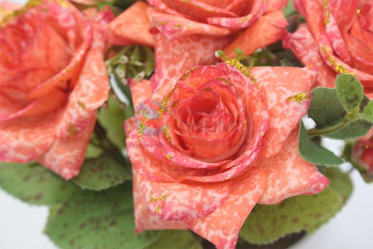 Newest design low price artificial rose miniascape for decoration