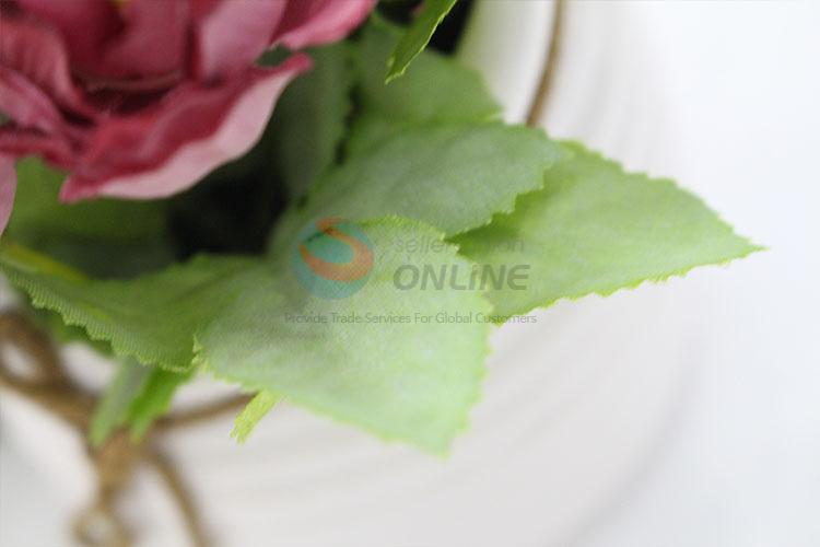 Good quality artificial potted plant fake tea rose