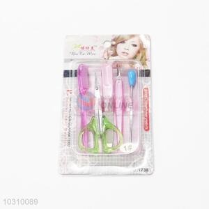 Popular Cosmetic Manicure <em>Set</em> Eyebrow <em>Scissors</em>/ Cuticle Pusher/ <em>Nail</em> File/ Comb