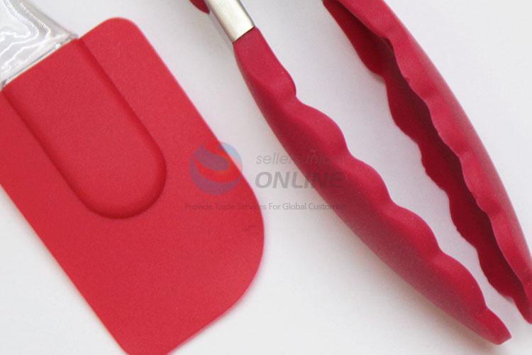 Popular factory price best red silicone scraper&food tong