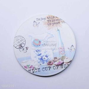 Teapot Pattern Round Cup Mat/Cup Coaster