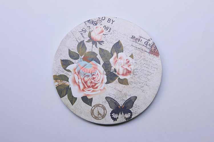 Rose Pattern Round Cup Mat/Cup Coaster