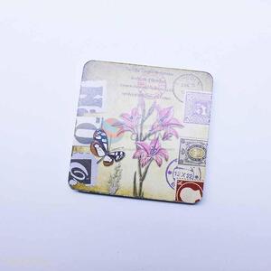 Pink Flower Pattern Square Cup Mat/Cup Coaster