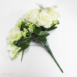 Home Artificial Flowers European Fall Vivid 18 Heads Rose and Lily