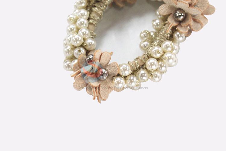 Low price new arrival flower&pearl hair ring