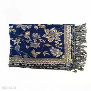 Flower Pattern 100% Cotton Jacquard Scarf