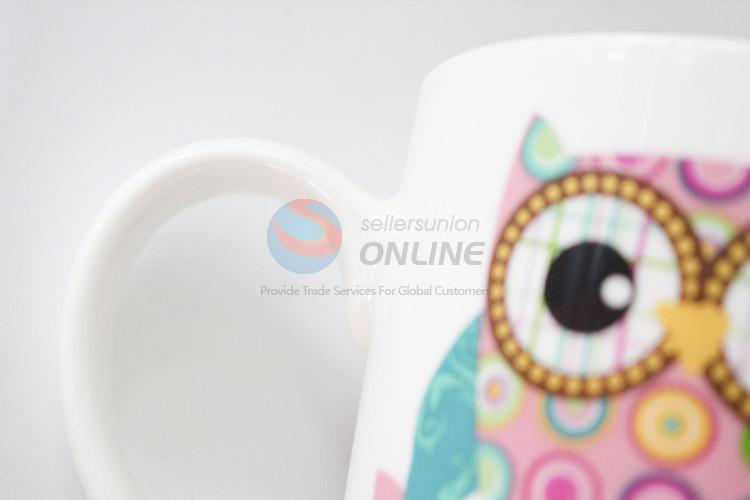 Professional factory owl design ceramic cup