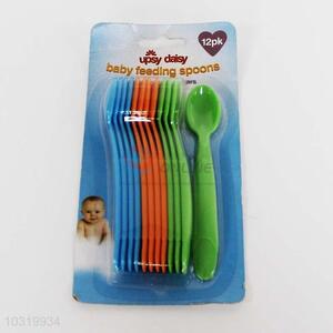 12PC New Safety Soft Spoon Baby Flatware Feeding Spoon