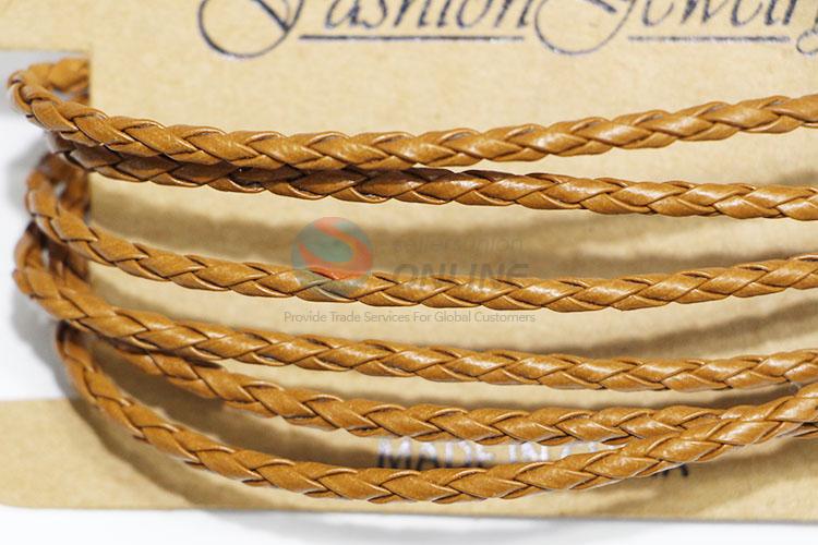 Latest Design Jewelry Cowhide Braided Bangle Bracelet