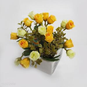 Lovely colorful artificial sweet rose bonsai