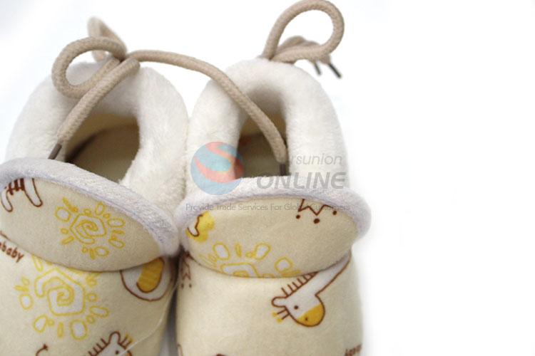 Nice Cartoon Giraffe Pattern Warm Baby Shoes for Sale