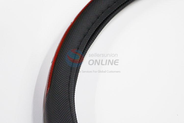 Black Colors Car Steering Wheel Cover Leather Size 38cm