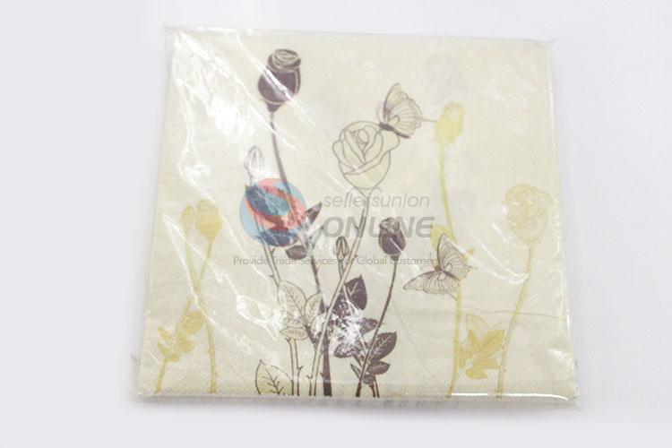 Nice Rose Printed Square Paper Towel for Sale