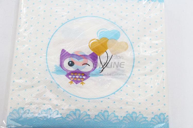 Cute Owl Printed Square Paper Towel for Sale