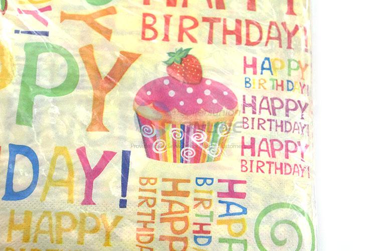 Promotional Wholesale Happy Birthday Square Paper Towel for Sale