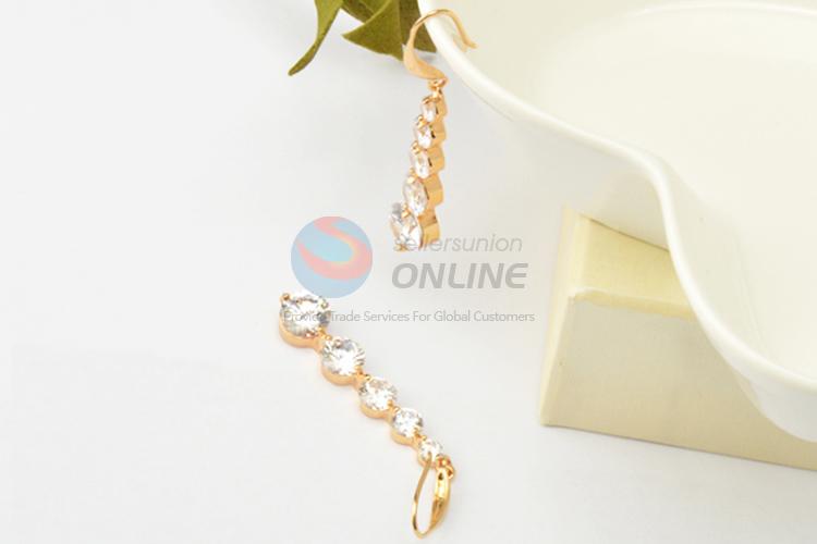 Fancy design hot selling zircon long earrings