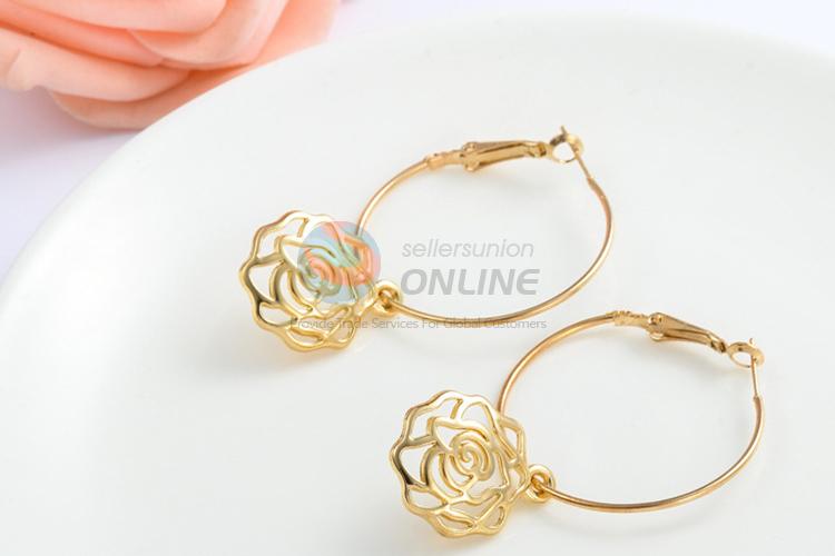 Popular design low price camellia earrings