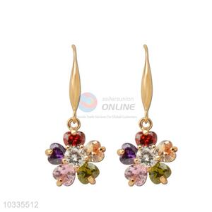 Customized cheap newest sunflower zircon earrings