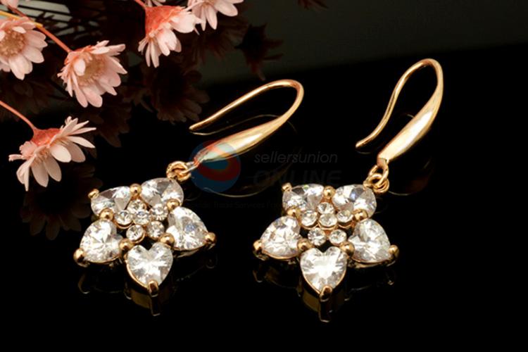 Factory wholesale popular flower zircon earrings