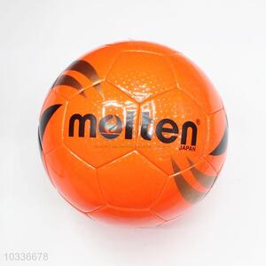 Orange Color Star Pattern PVC Split Leather Traning Soccer