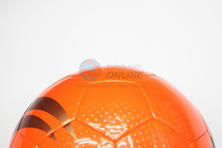 Orange Color Star Pattern PVC Split Leather Traning Soccer