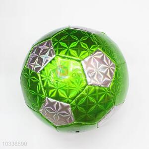 Laser Color Green PVC Split Leather Training Match Soccer