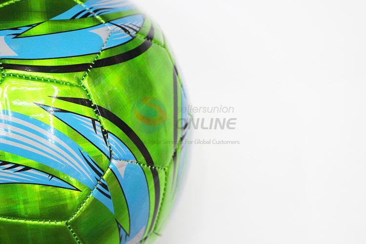 Shining Green Color PVC Split Leather Soccer Ball Football