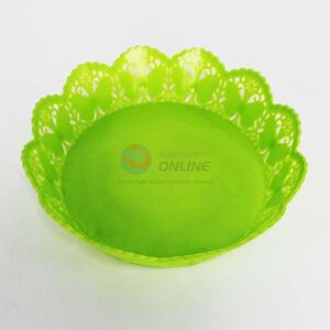 Flower printing green plastic basket for fruit