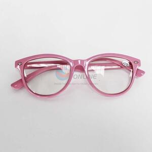 Pink plastic reading glasses for promotional,13.5cm