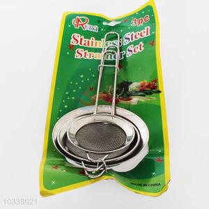 3Pcs Stainless Steel Oil Strainer for Kitchen