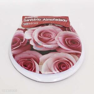 Delicate high quality rose printed toilet seat