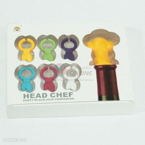 Kitchen Head Chef Plastic Bottle Stopper