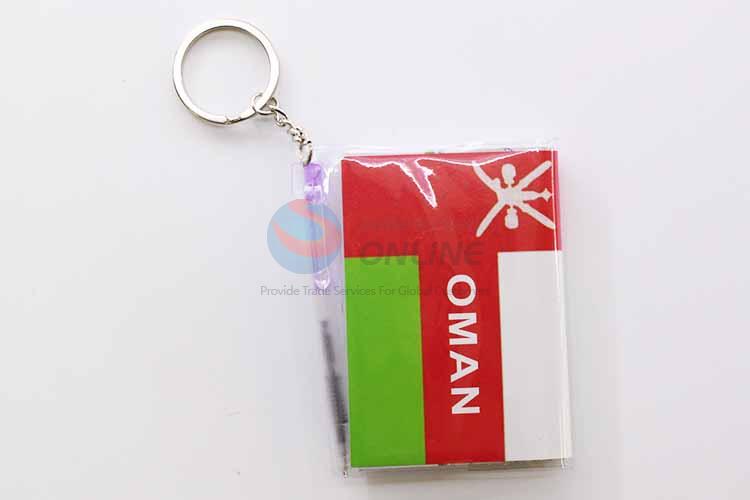 Oman Flag Pattern NoteBook Key Chain/Key Ring with Pen