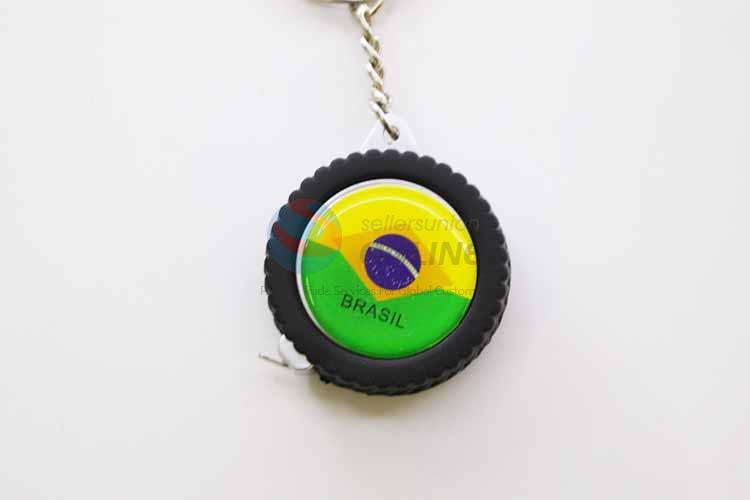 Brasil Flag Pattern Tyre Shaped Key Chain/Key Ring