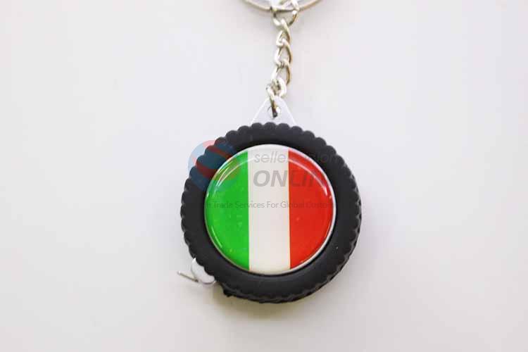 Italy Flag Pattern Tyre Shaped Key Chain/Key Ring