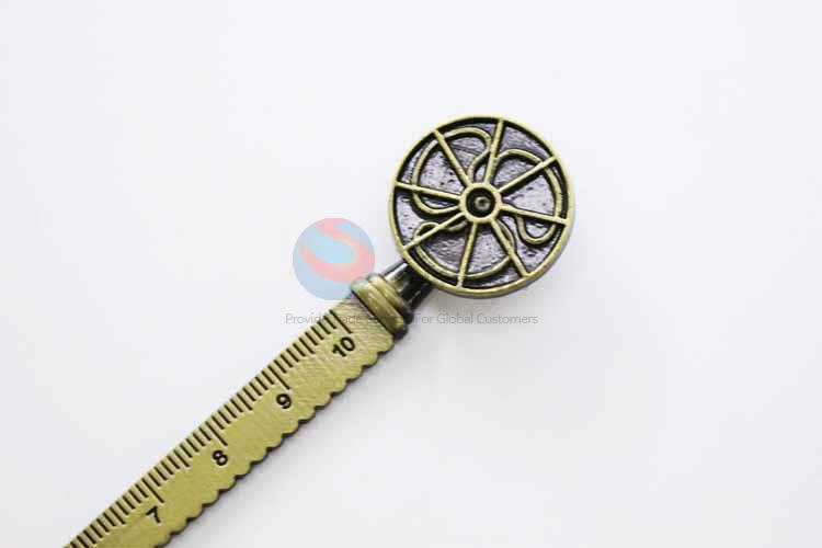 Zinc Alloy Ruler Bookmark with Electric Fan Charm